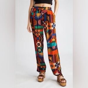 FARM Rio Multicolor Geometric Straight Leg Pants